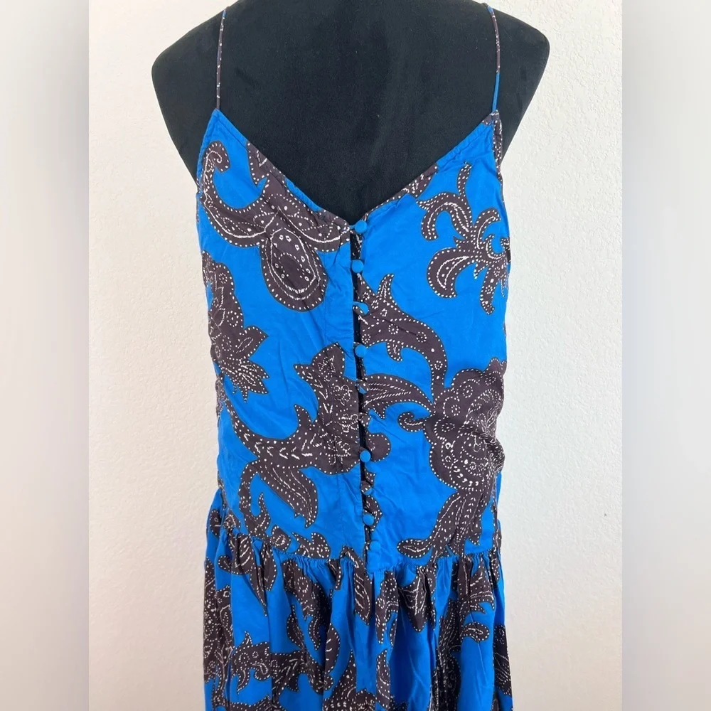 Anthropologie Atsu Flounced Paisley Midi Dress Size Medium - Picture 6 of 12